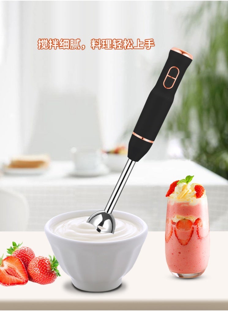 4 in 1 Electric Hand Blender Set, 400W Immersion Hand Blender with Whisk and Chopper, Stainless Steel Shaft and Blades, 2-Speed Handheld Mixer with Ergonomic Grip, Black - view 3